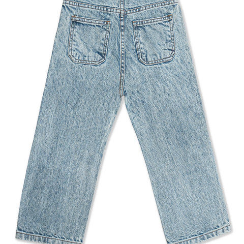 Girls Light Blue Printed Denim Jeans