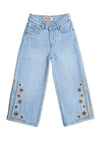 Girls Wide Leg jeans with side slit