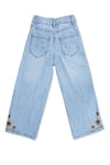Girls Wide Leg jeans with side slit