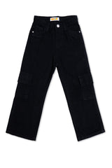 Boys Black Baggy Cargo Pants