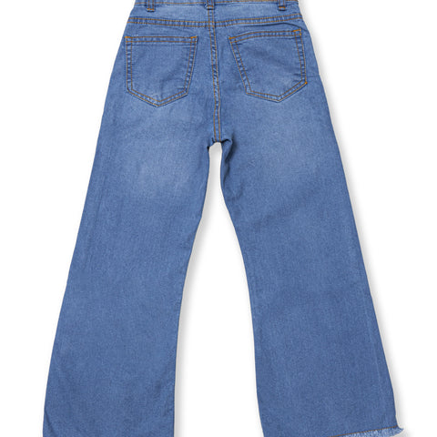 Girls wide leg denim pant