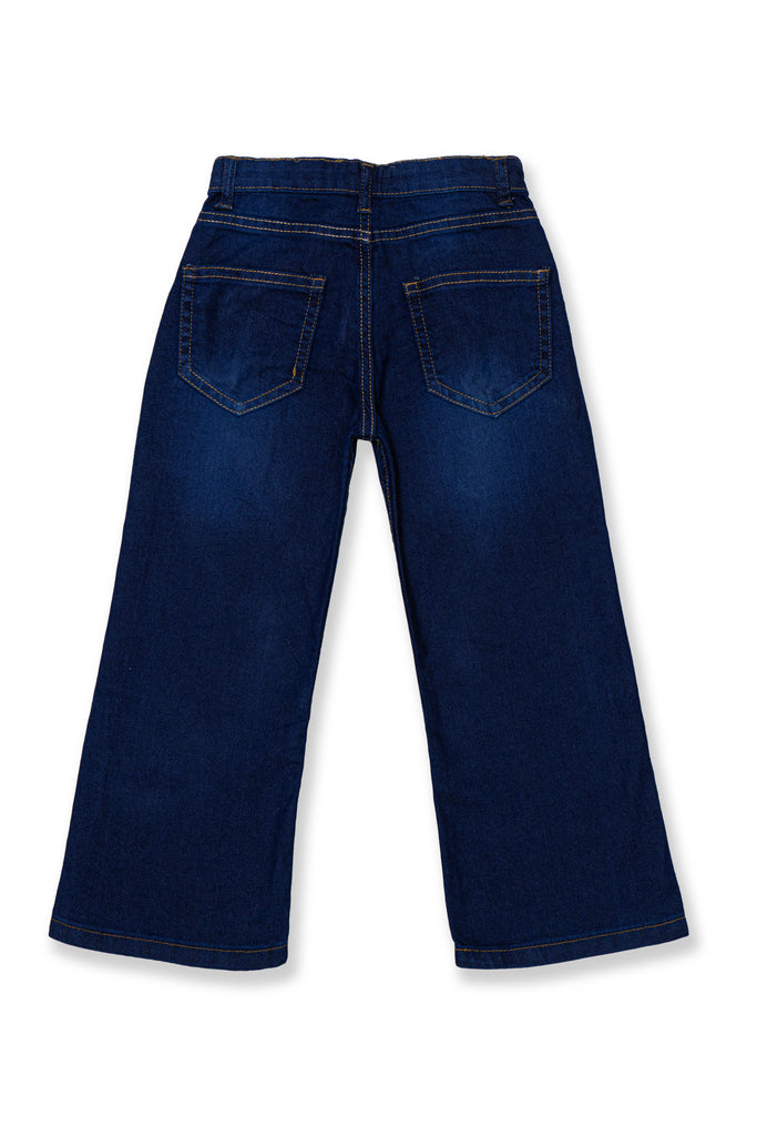 Girls wide Leg printed denim pant