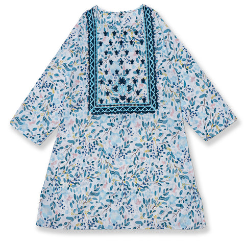 Blue kurti with embroidery