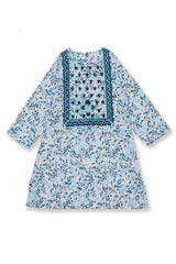 Blue kurti with embroidery