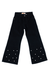 Pearl Embellishments Black Bell bottom Pant