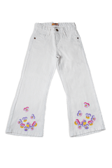 Girls Bell Bottom Embroidered Pant