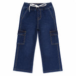 Boys Dark Blue Cargo Denim Pants
