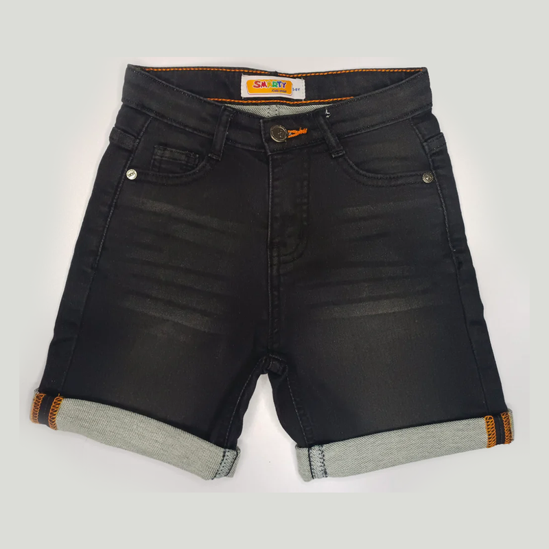 Boys black denim short