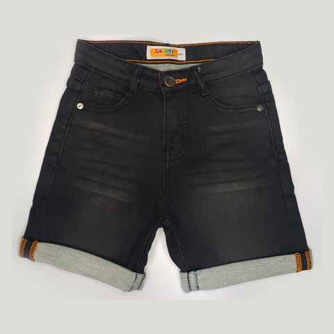 Boys black denim short