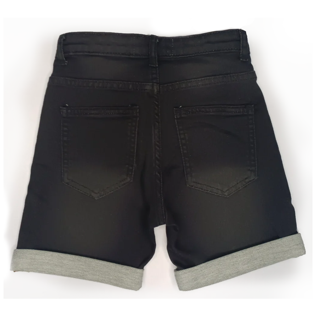 Boys black denim short