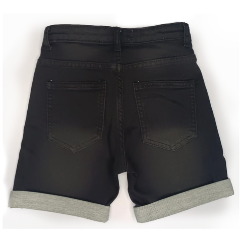 Boys black denim short