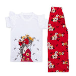 Plazo Suit white & Red