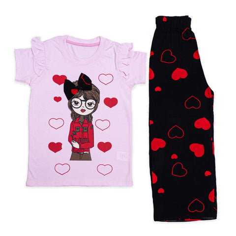 Plazo Suit black & baby pink