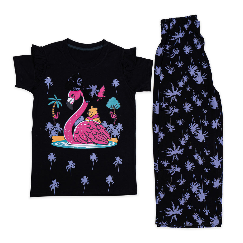 Plazo Suit Black and purple