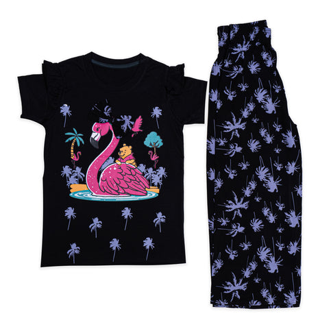 Plazo Suit Black and purple