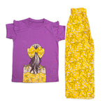 Plazo Suit Purple & yellow