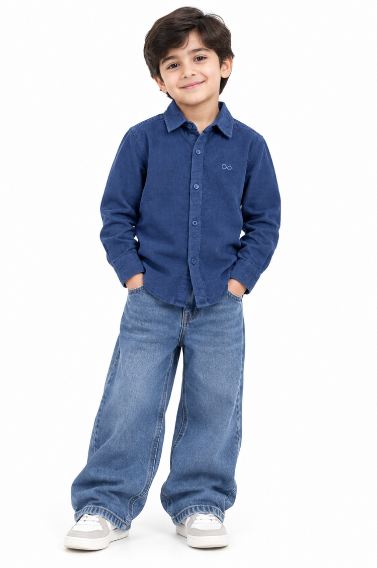 Boys Corduroy Shirt Navy blue