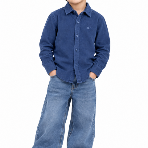 Boys Corduroy Shirt Navy blue
